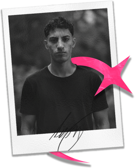 Portrait of Ivan Mansilla in a handmade polaroid composition