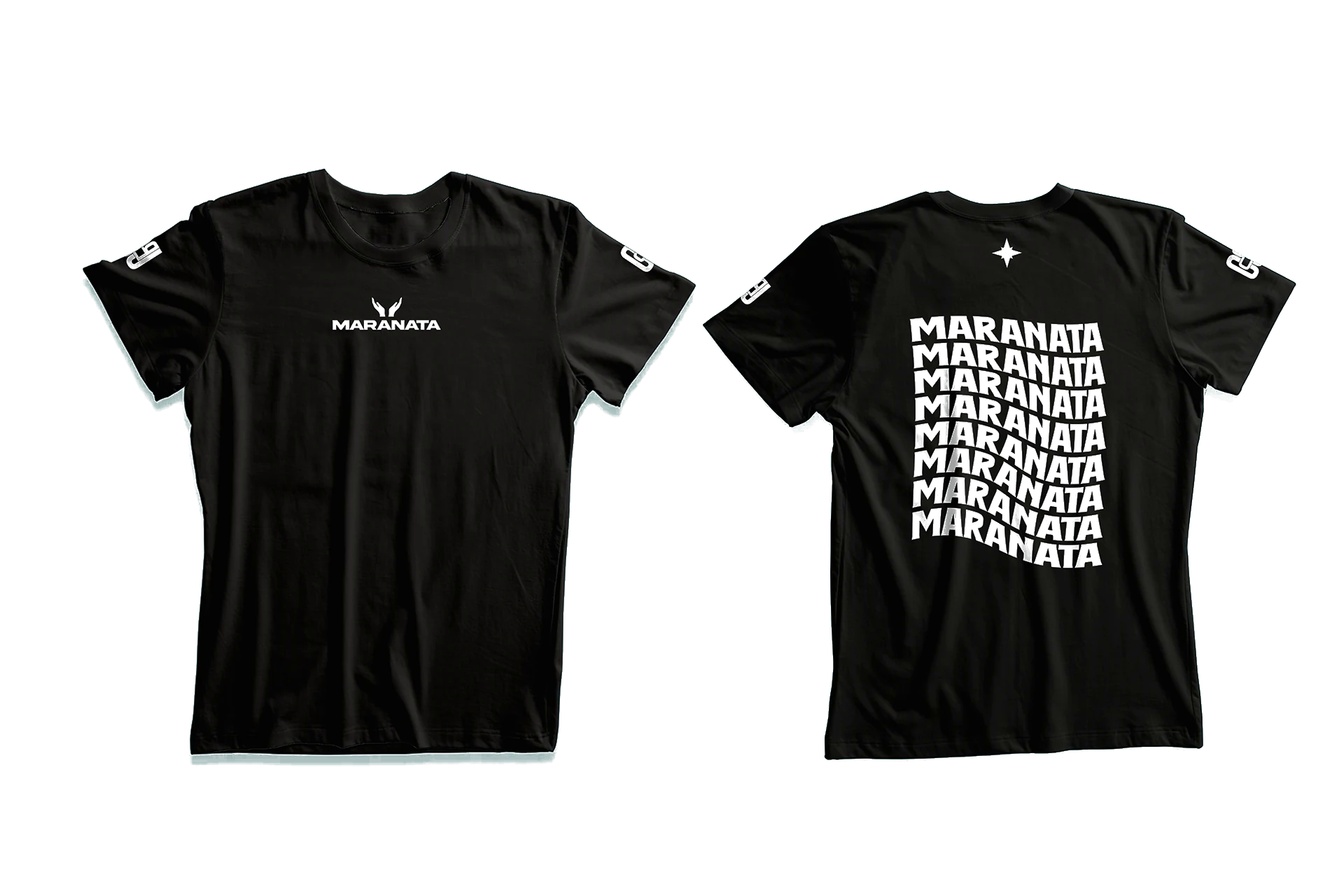 Original Maranata shirt designs, front and back